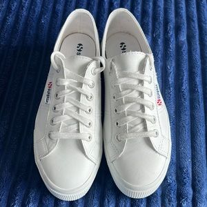 Superga Leather Platform Sneakers